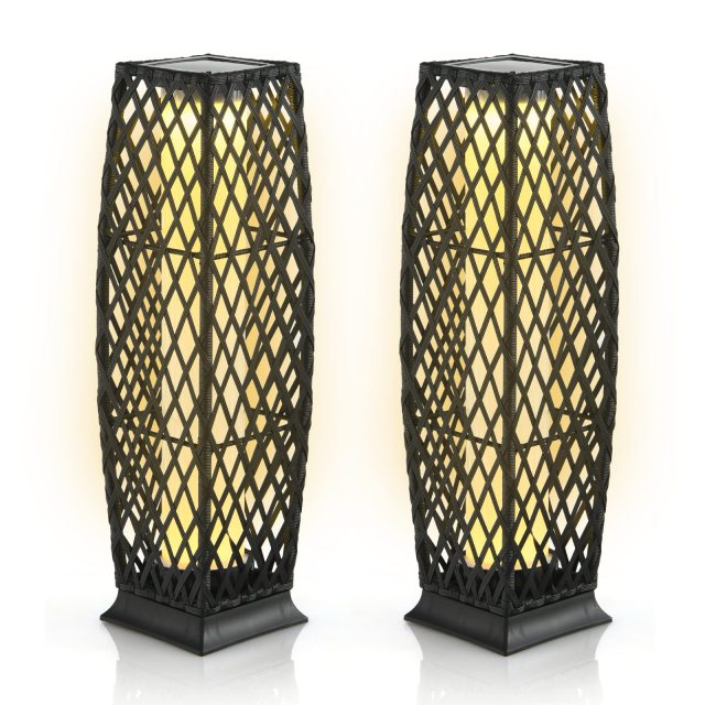 ARLIME 2 Pieces Outdoor Solar Powered Floor Lamps