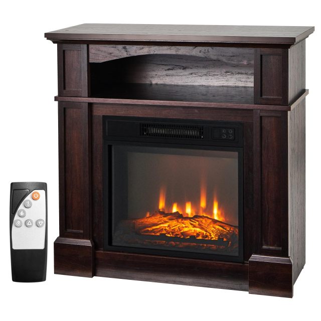 ARLIME 32-inch Electric Fireplace with Mantel, 1400W Adjustable Freestanding Heater with Remote Control