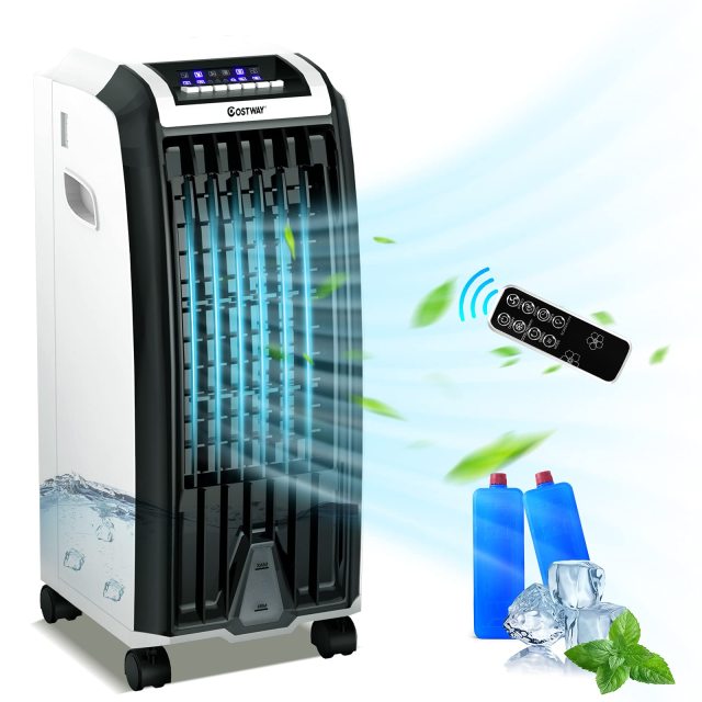 ARLIME Evaporative Air Cooler with Remote Control, 3 Modes & Speeds, 7.5H Timer and 2 Ice Boxes