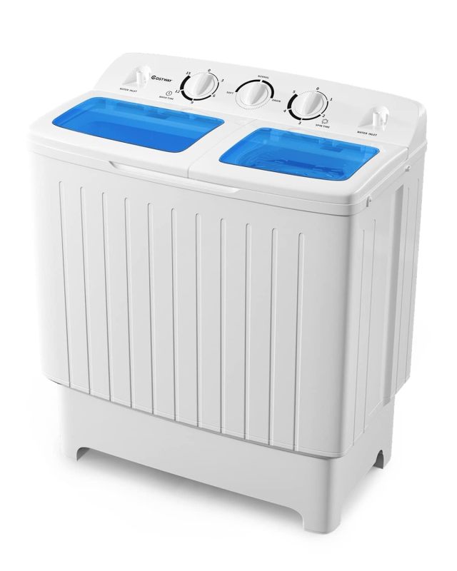ARLIME Portable Mini Compact Twin Tub 20 lb. Washing Machine Washer Spin Dryer