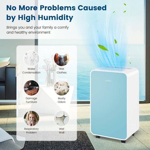 ARLIME Dehumidifier for Basement, 32 Pints Portable Quiet Dehumidifier for Rooms up to 2500 Sq. Ft w/Sleep Mode, 24H Timer
