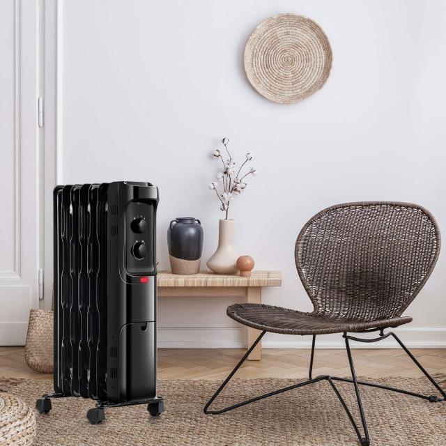ARLIME 1500W Oil Filled Radiator Heater, Electric Space Heater with 3 Heating Modes, Adjustable Thermostat