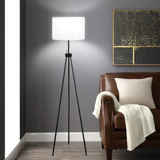 ARLIME 60.5" Metal Tripod Floor Lamp, Contemporary Minimalist Standing Floor Light with Iron Legs