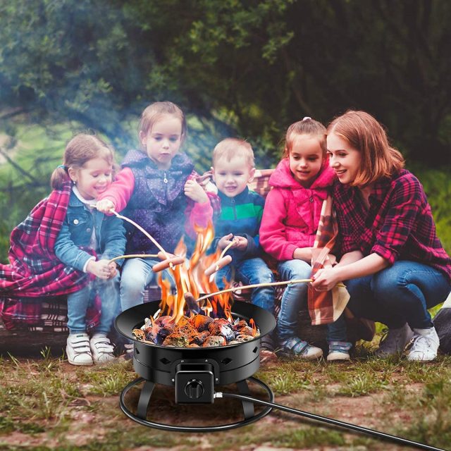 ARLIME Gas Fire Pit Outdoor Portable Propane Fire Bowl, ARLIME Gas Fire Pit Bowl 19"