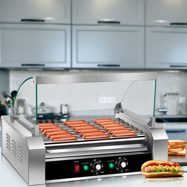 ARLIME Hot Dog Roller Machine, 7 Non-Stick Rollers 18 Hot Dog Sausage Grill Cooker Machine