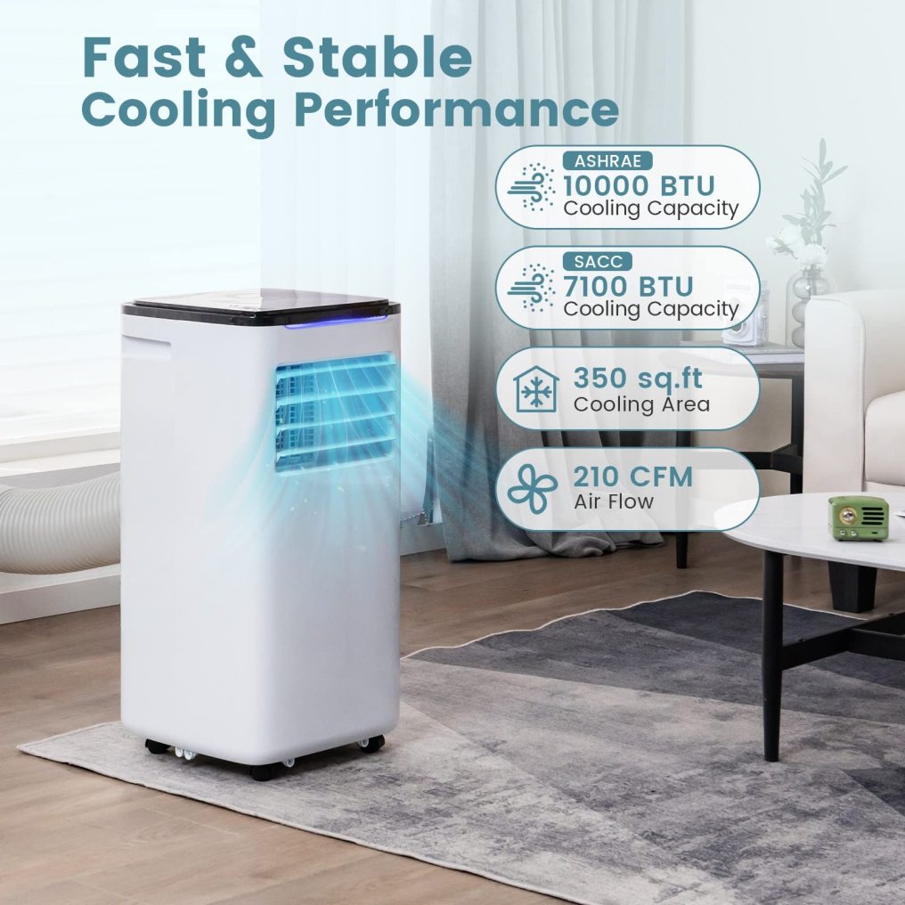ARLIME 10000 BTU Portable Air Conditioner with Cool, Fan, Dry & Sleep Mode, Timer, Remote Control & Window Vent Kit