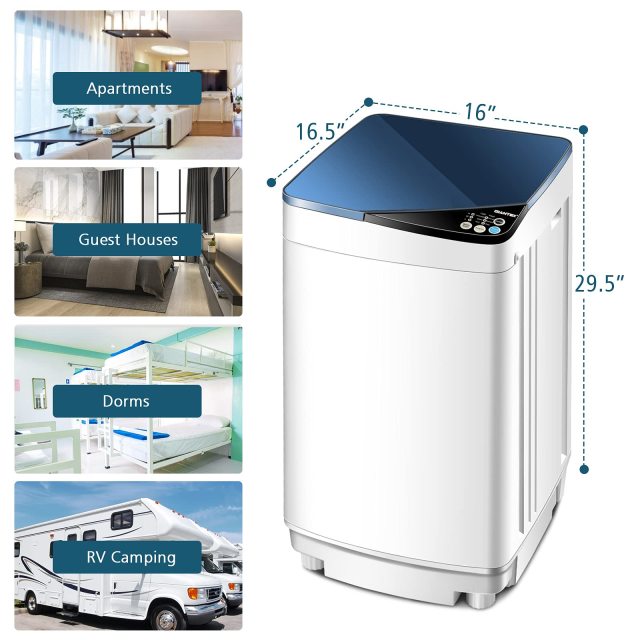 ARLIME Compact Mini Full-Automatic Laundry 2-In -1 Washer & Spin Dryer 7.7lbs Capacity