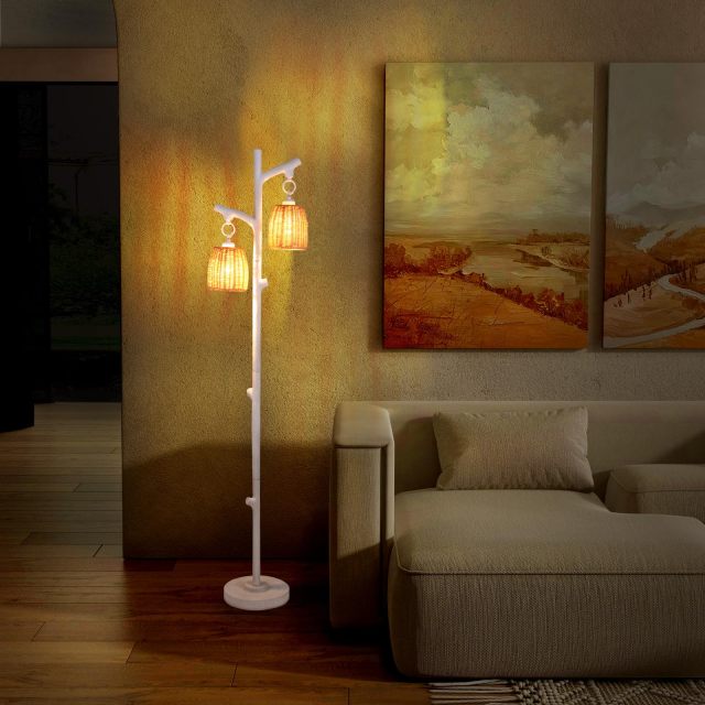 ARLIME Farmhouse Tree Floor Lamp with 2 Lights