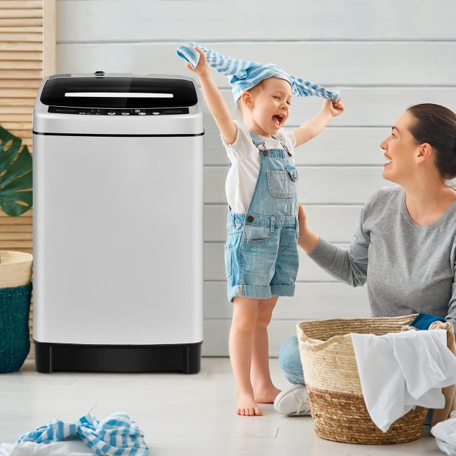 ARLIME 2 in 1 Full-automatic Washing Machine, Washer and Spinner Combo with 8 Wash Programs, LED Display, 10 Water Levels