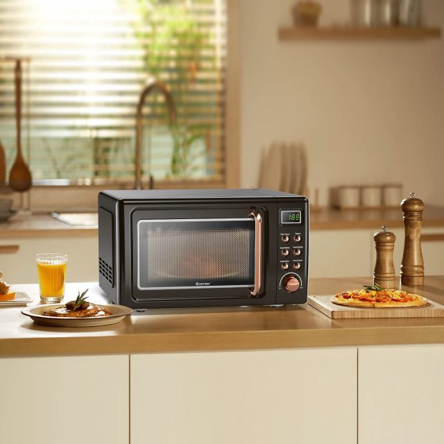 ARLIME 0.7Cu.ft 700W Countertop Microwave with 5 Micro Power Defrost & Auto Cooking Function, LED Display