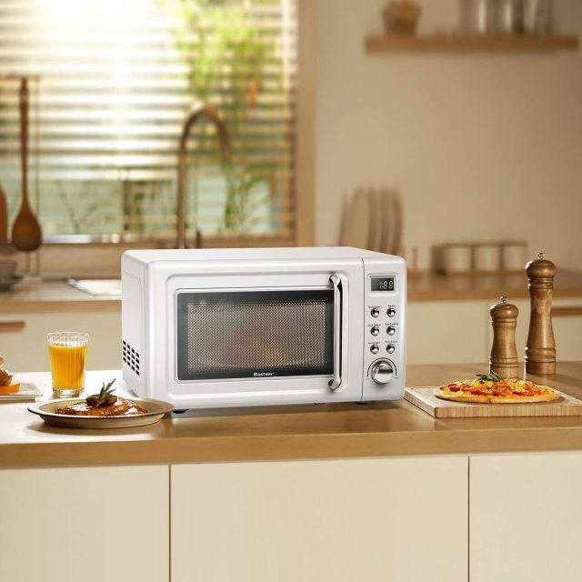 ARLIME 0.7Cu.ft 700W Countertop Microwave with 5 Micro Power Defrost & Auto Cooking Function, LED Display