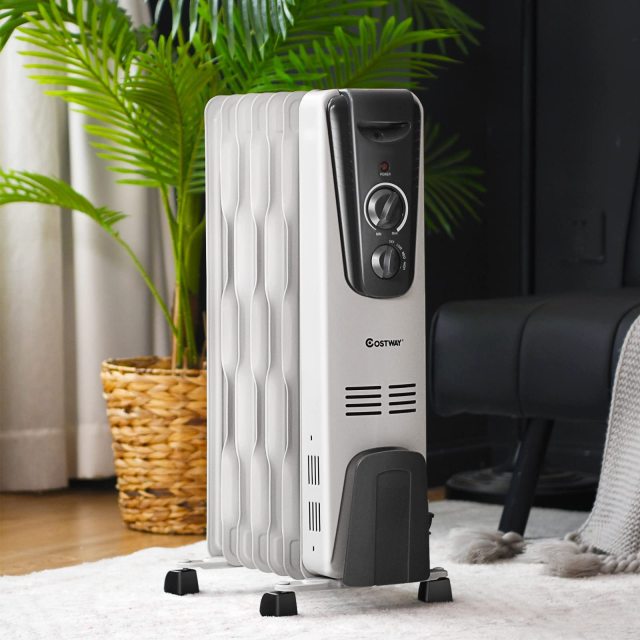 ARLIME Oil Filled Radiator Heater, 1500W Portable Space Heater with Adjustable Thermostat, 3 Heat Setting