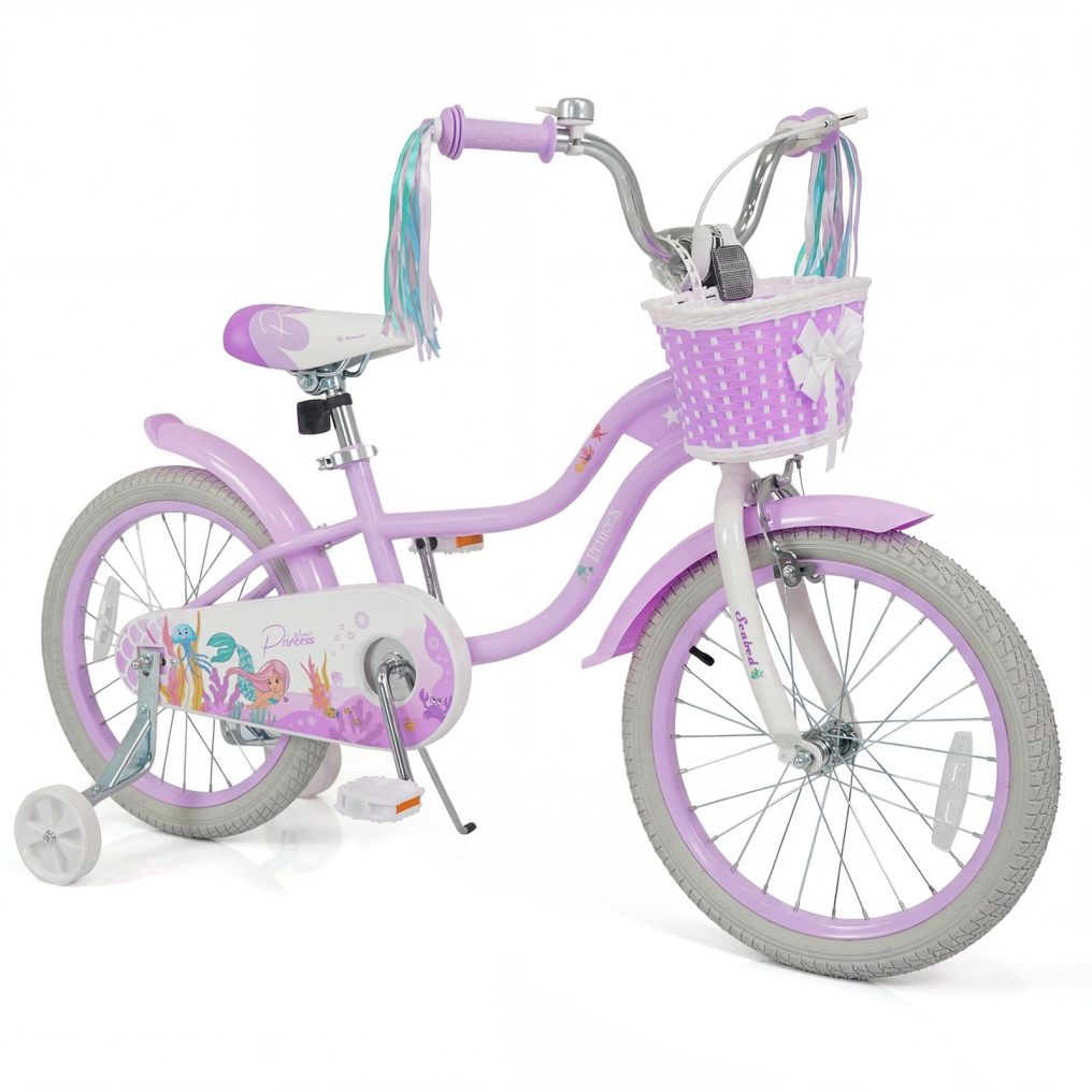 Arlime 12/14/16/18/20 Inch Mermaid Kids Bike Removable Training Wheels