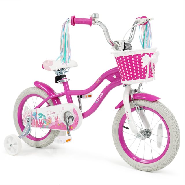 Arlime 12/14/16/18/20 Inch Mermaid Kids Bike Removable Training Wheels