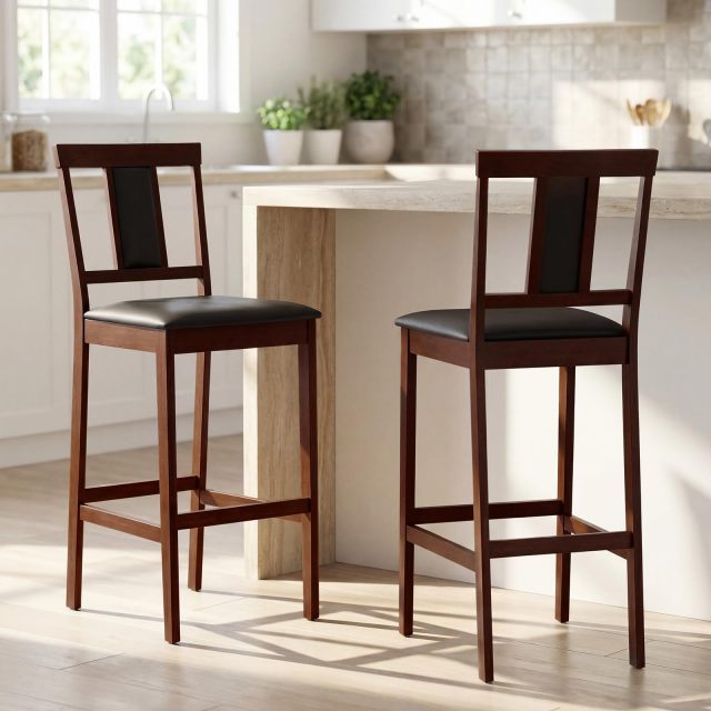 Arlime Upholstered Barstool Set of 2/4 Mid-Century Modern 29.5'' Bar Height Island Stool