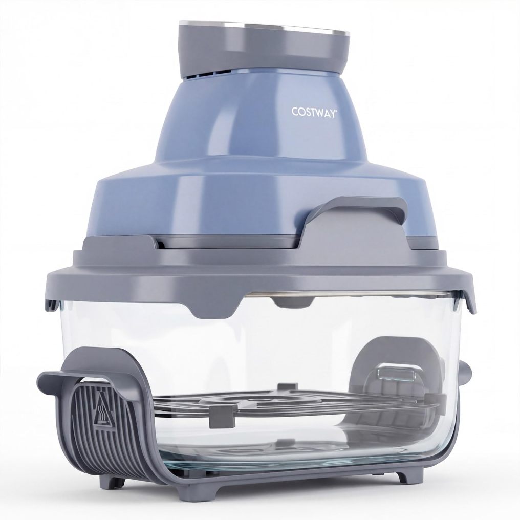 6-in-1 Portable Glass Air Fryer with Lids