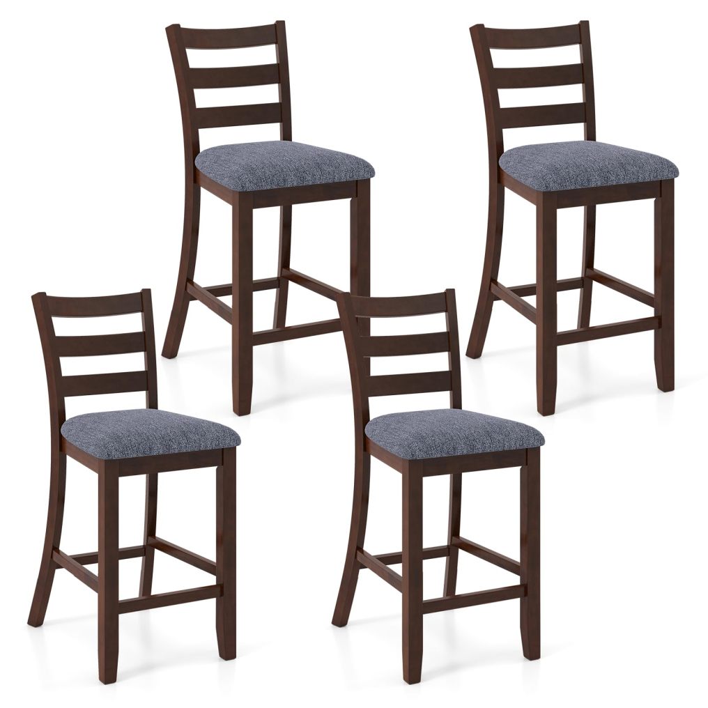 Arlime Bar Stools Set of 2/4 26'' Upholstered Counter Height Barstools