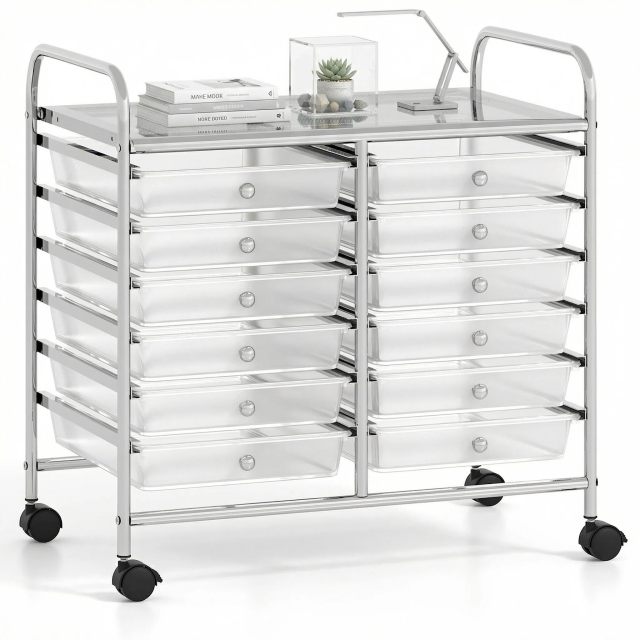 Arlime 12-Drawer Rolling Storage Cart for Tools