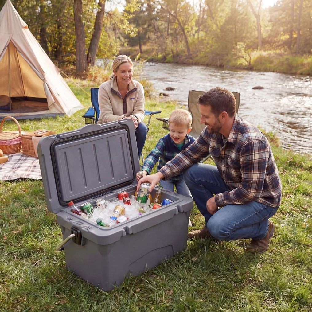 Arlime Portable Insulated Hard Cooler Built-in Fish Ruler Bottle Opener