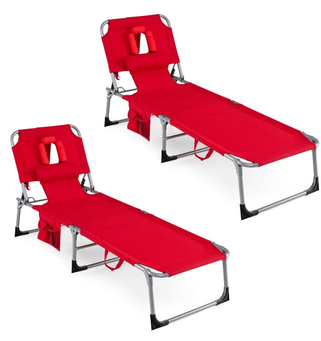 Arlime Tanning Chair with Face Hole Folding Beach Lounge Chair