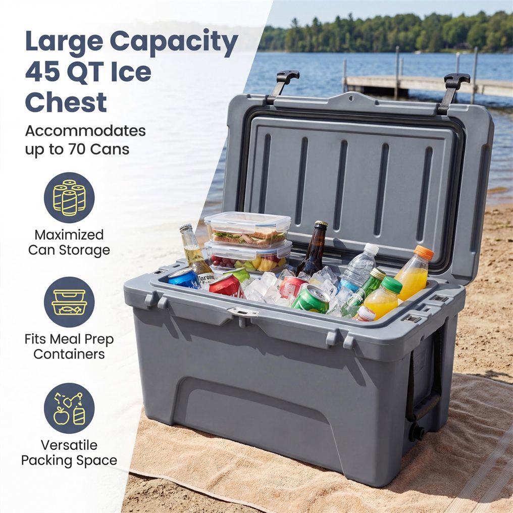 Arlime Portable Insulated Hard Cooler Compact Outdoor Ice Chest