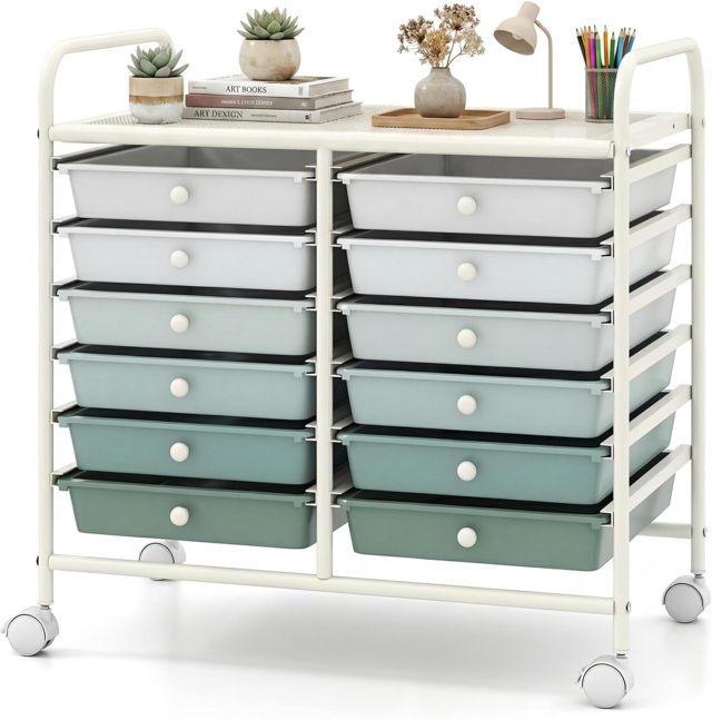 Arlime 12-Drawer Rolling Storage Cart for Tools