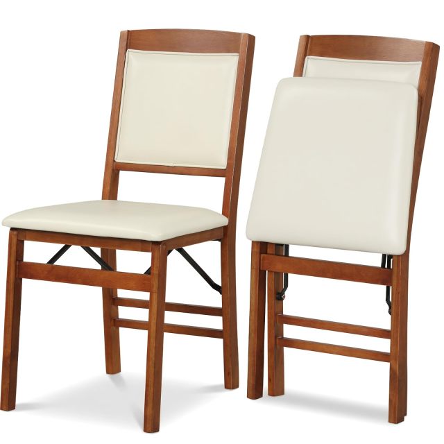 Arlime Folding Dining Chairs Set of 2/4 Wooden Kitchen Side Chairs