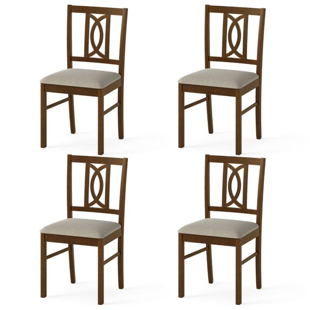 Arlime Upholstered Wooden Dining Chairs Set of 2/4 Farmhouse Armless Kitchen Side Chairs