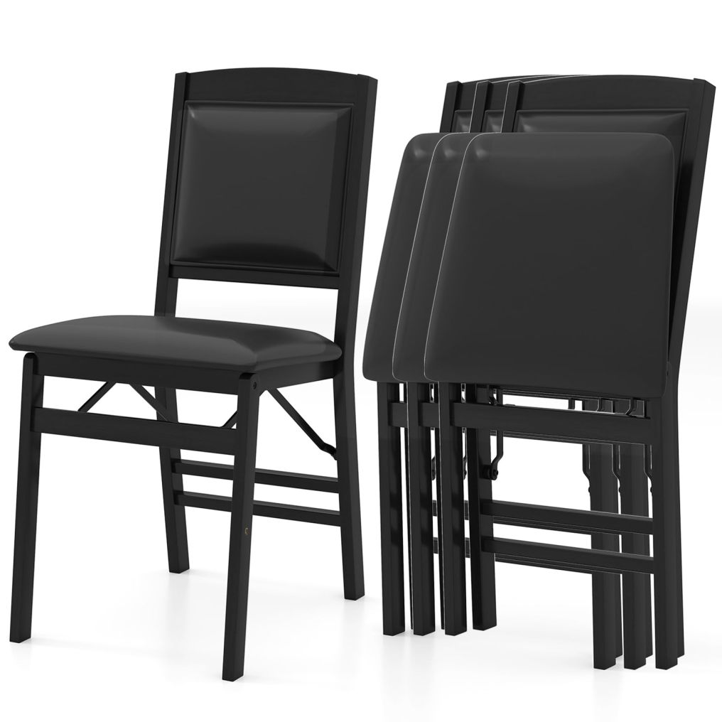 Arlime Folding Dining Chairs Set of 2/4 Wooden Kitchen Side Chairs