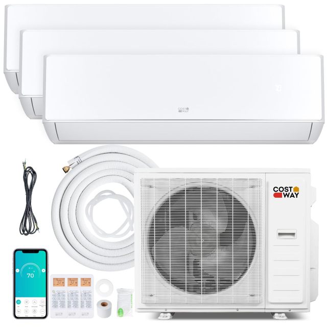 Arlime 35k Tri 3 Zone Mini Split Air Conditioner | 22.5 SEER2 208/230V WiFi Enabled Inverter AC