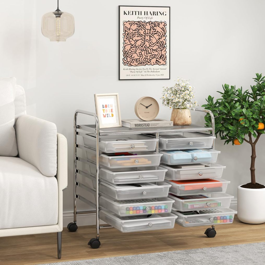 Arlime 12-Drawer Rolling Storage Cart for Tools