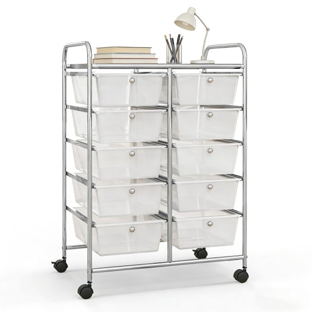 Arlime 10 Drawer Rolling Storage Cart Mobile Utility Cart