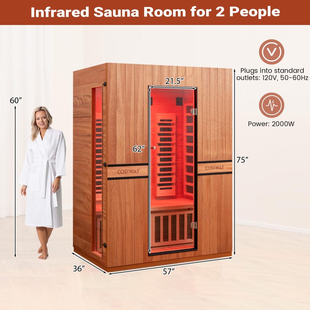 Arlime 3-Person Full Spectrum Infrared Sauna for Home