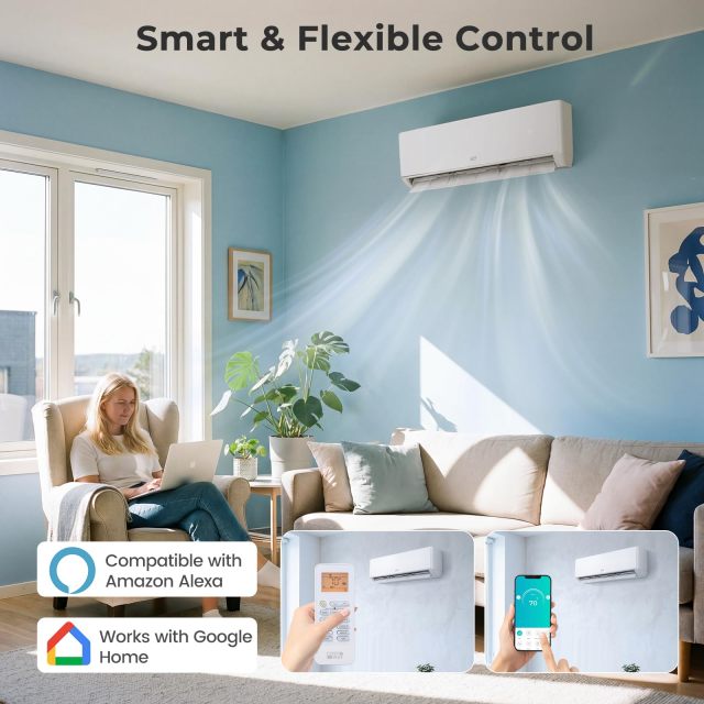 Arlime 35k Tri 3 Zone Mini Split Air Conditioner | 22.5 SEER2 208/230V WiFi Enabled Inverter AC