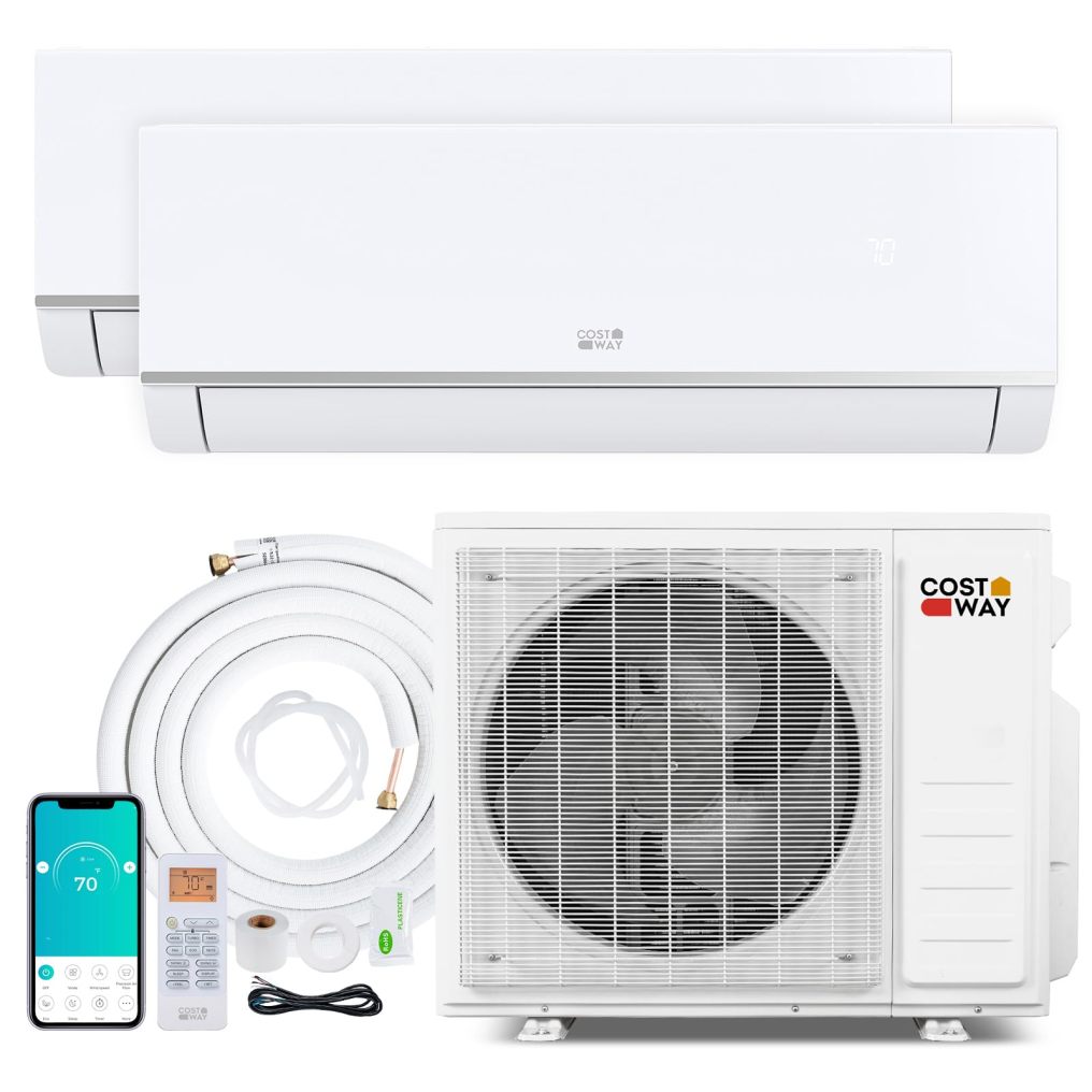 Arlime 20K Dual 2 Zone Mini Split AC/Heating System | 23 SEER2 208/230V WiFi Enabled Split AC