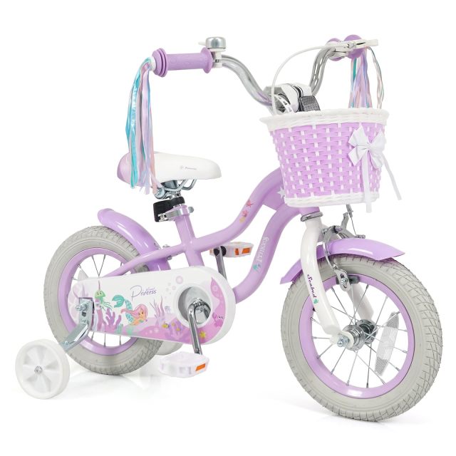 Arlime 12/14/16/18/20 Inch Mermaid Kids Bike Removable Training Wheels