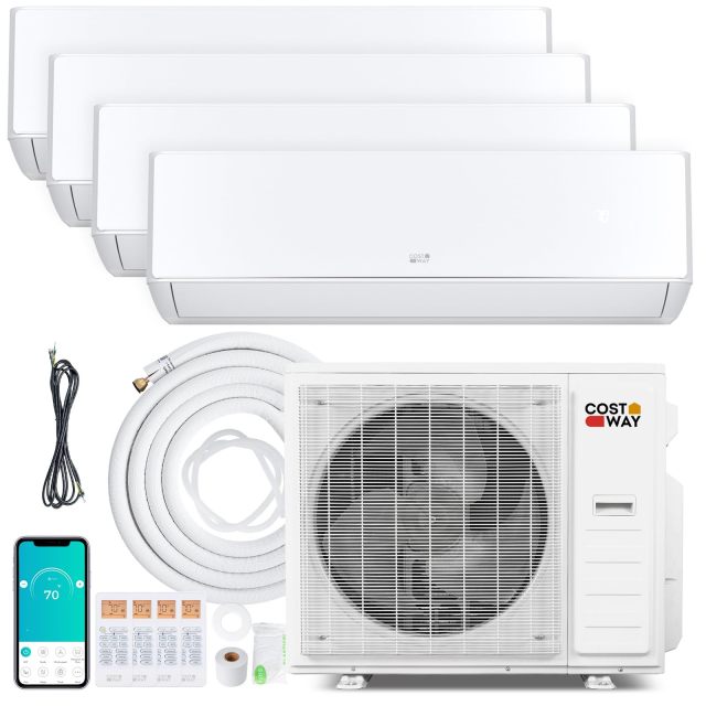 Arlime 35k Quad 4 Zone Mini Split Air Conditioner | 22.5 SEER2 208/230V WiFi Enabled Inverter Ductless AC