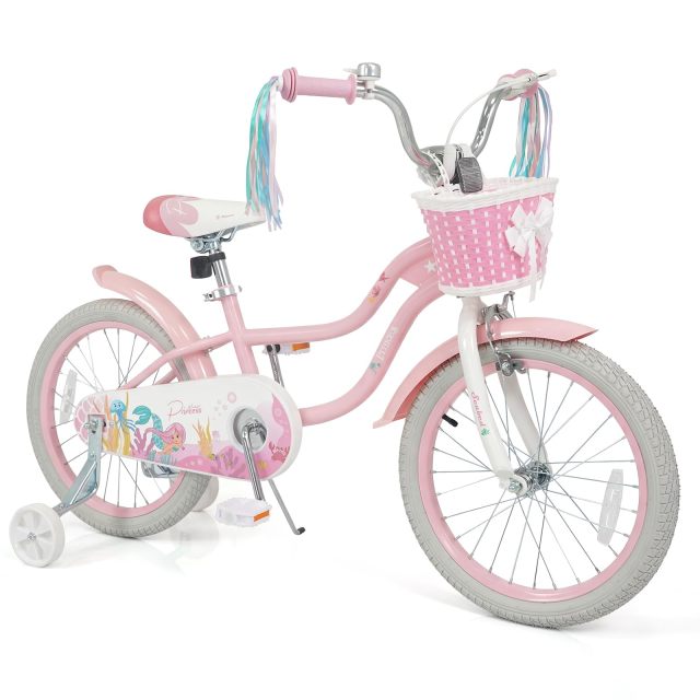 Arlime 12/14/16/18/20 Inch Mermaid Kids Bike Removable Training Wheels