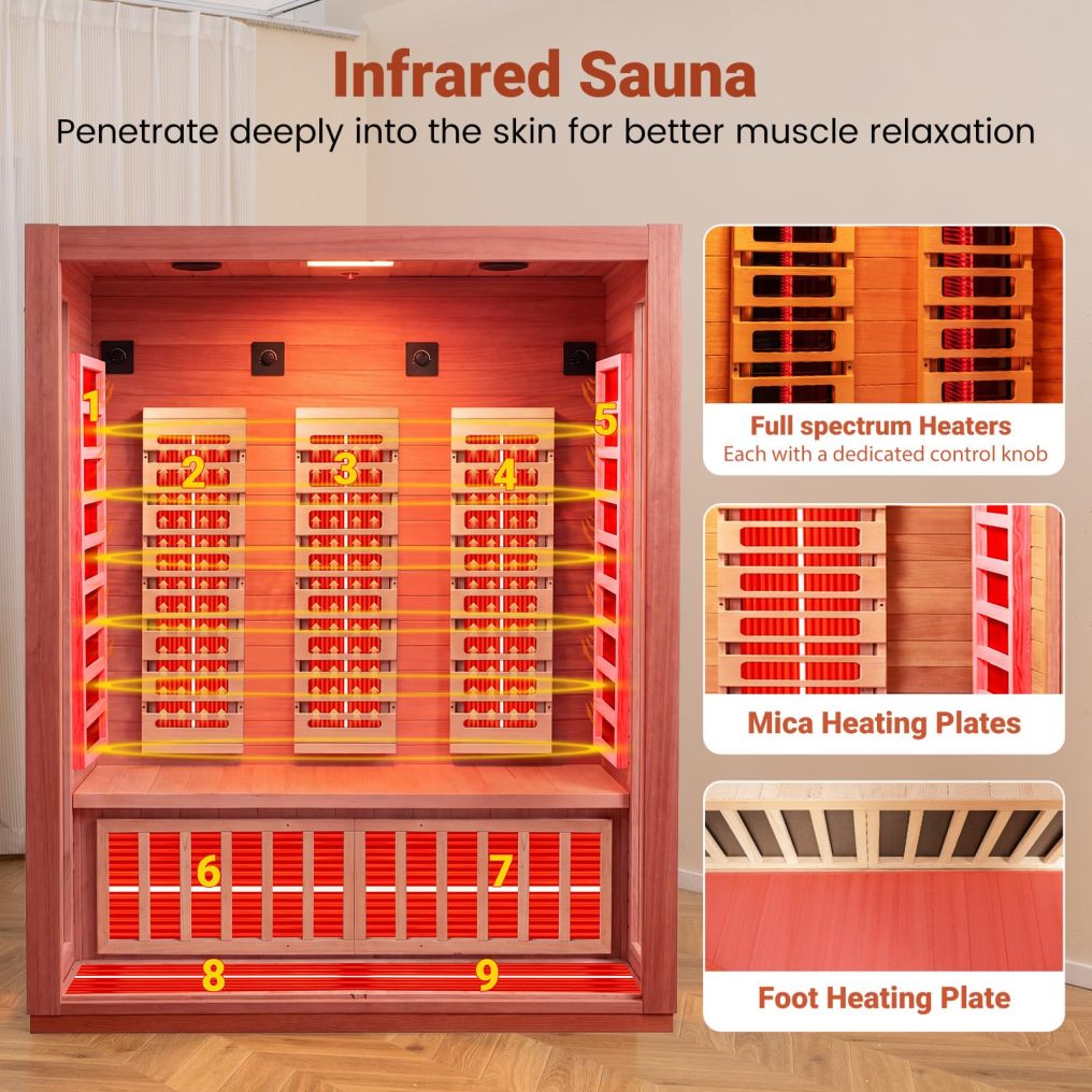 Arlime 3-Person Full Spectrum Infrared Sauna for Home