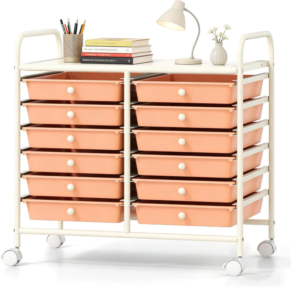 Arlime 12-Drawer Rolling Storage Cart for Tools
