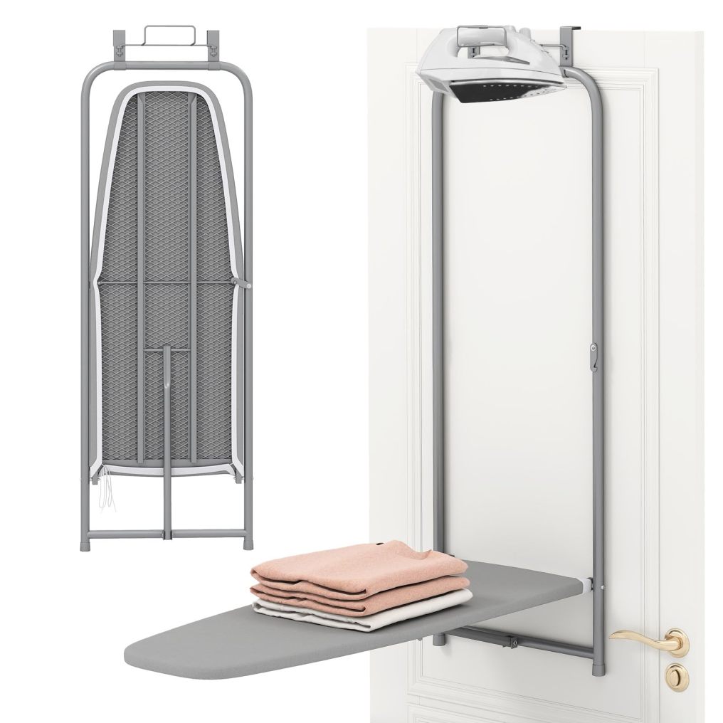 Over the Door Ironing Board Space-Saving Metal Hanging Ironing Board