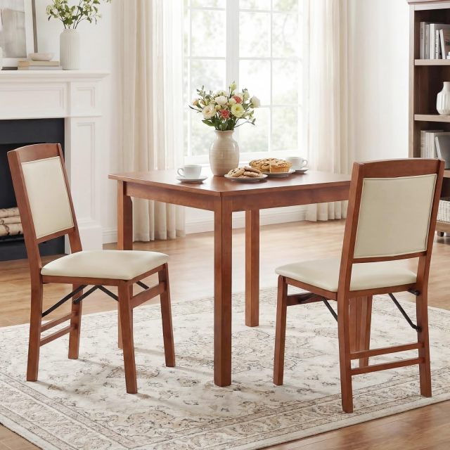 Arlime Folding Dining Chairs Set of 2/4 Wooden Kitchen Side Chairs