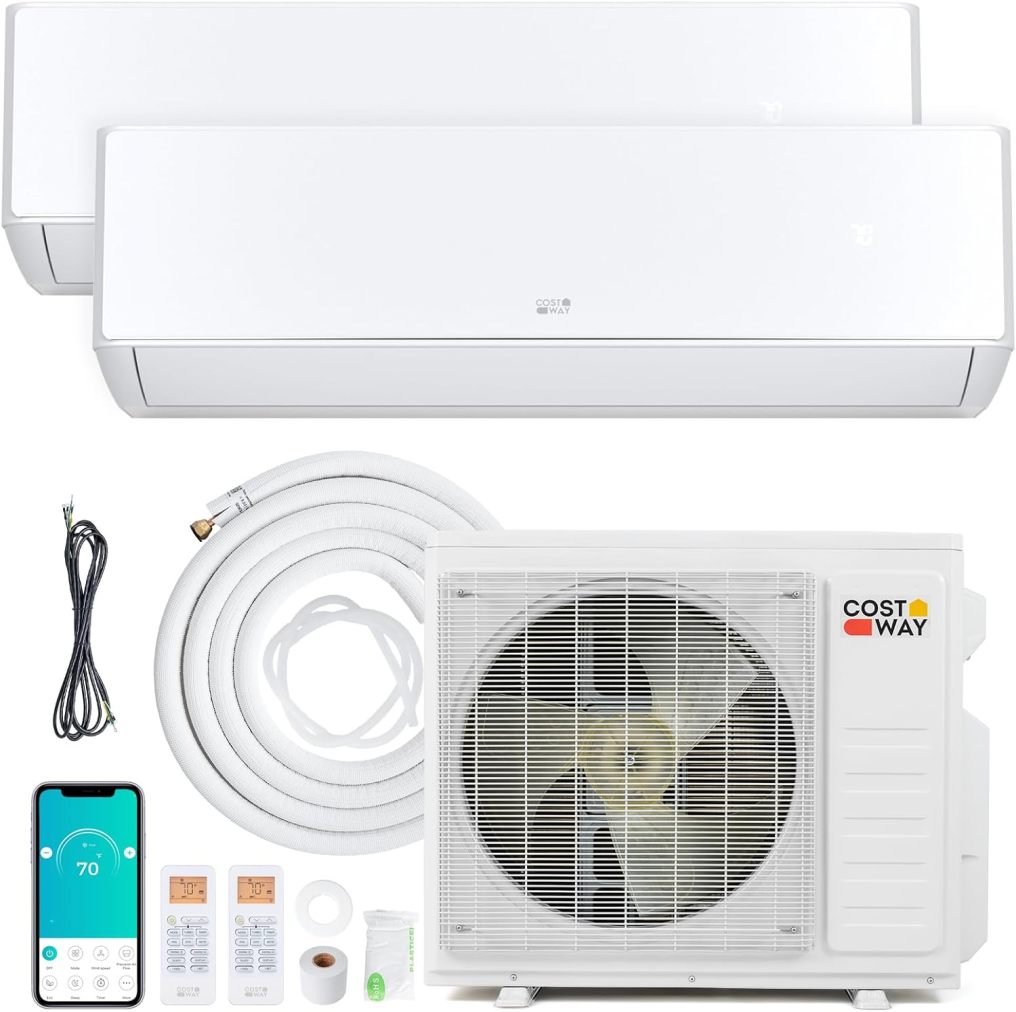Arlime 27k Dual 2 Zone Mini Split Air Conditioner | 24 SEER2 208/230V Inverter AC w/Heat Pump & Pre-Charged Condenser