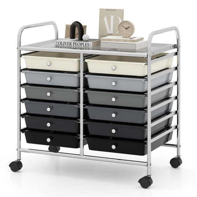 Arlime 12-Drawer Rolling Storage Cart for Tools
