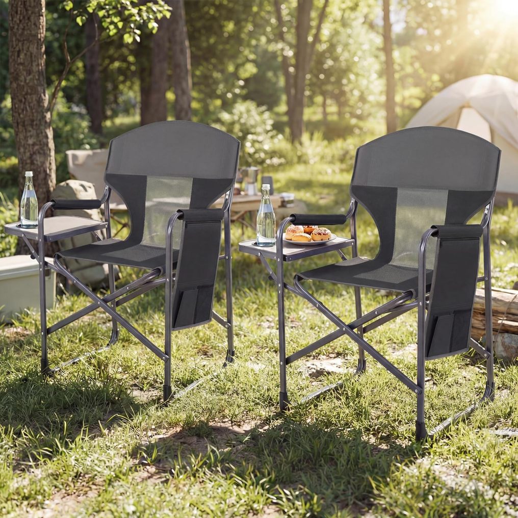 Arlime Oversized Folding Camping Chair with Padded Seat(400 lbs)