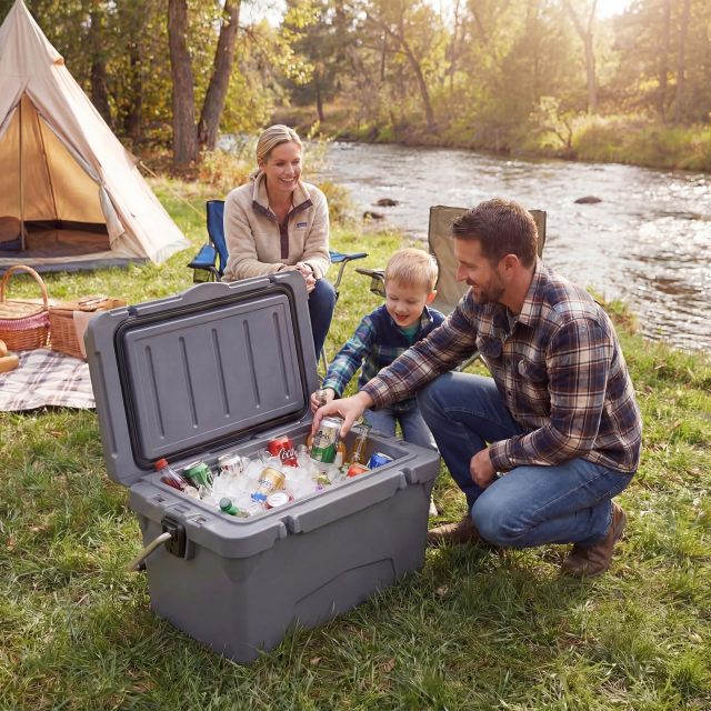 Arlime Portable Insulated Hard Cooler Built-in Fish Ruler Bottle Opener