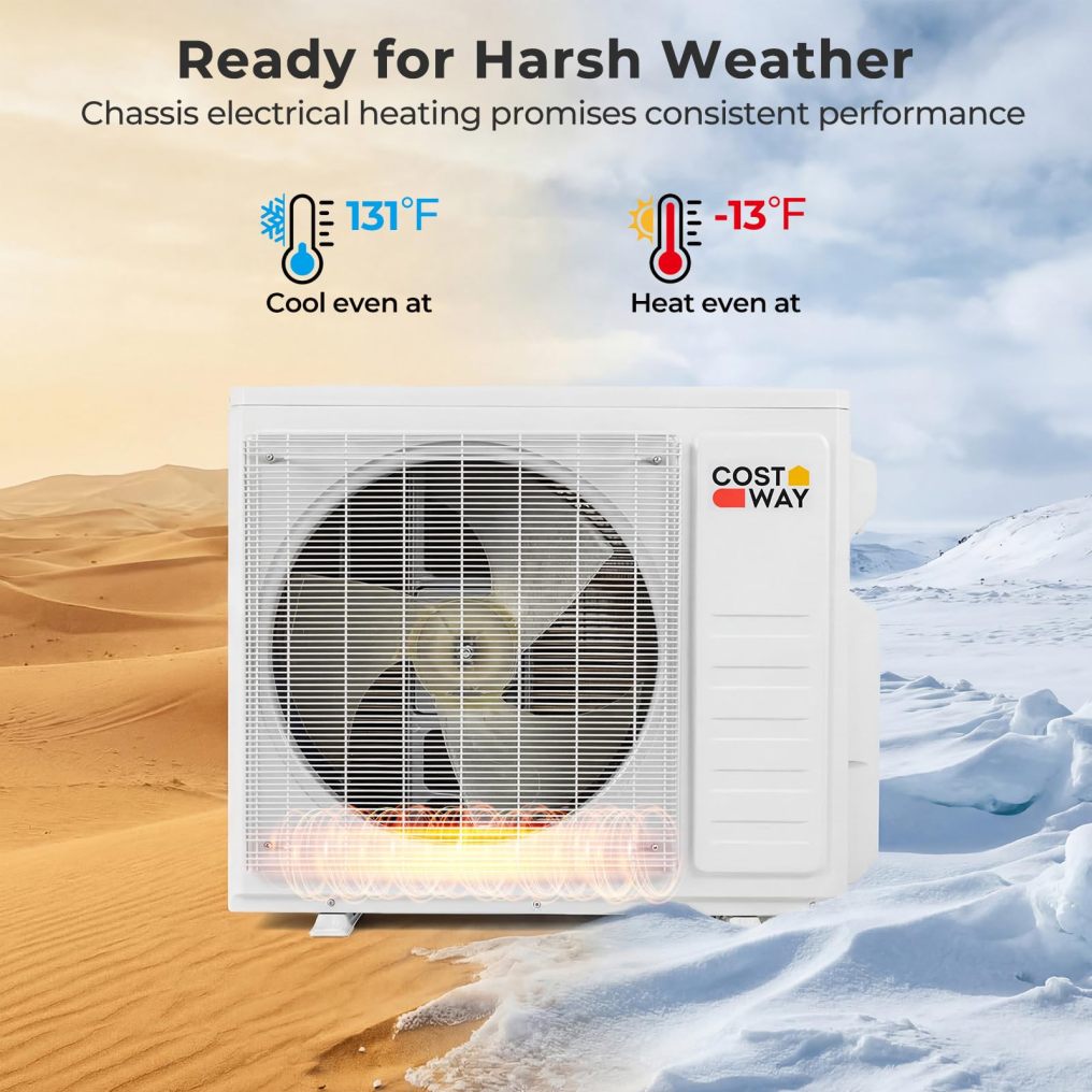 Arlime 27k Dual 2 Zone Mini Split Air Conditioner | 24 SEER2 208/230V Inverter AC w/Heat Pump & Pre-Charged Condenser