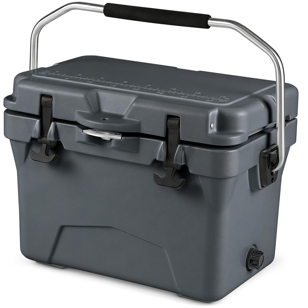 Arlime Portable Insulated Hard Cooler Built-in Fish Ruler Bottle Opener