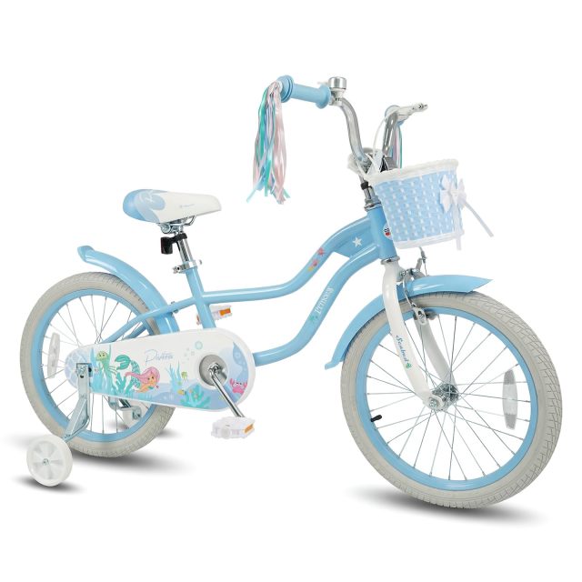 Arlime 12/14/16/18/20 Inch Mermaid Kids Bike Removable Training Wheels