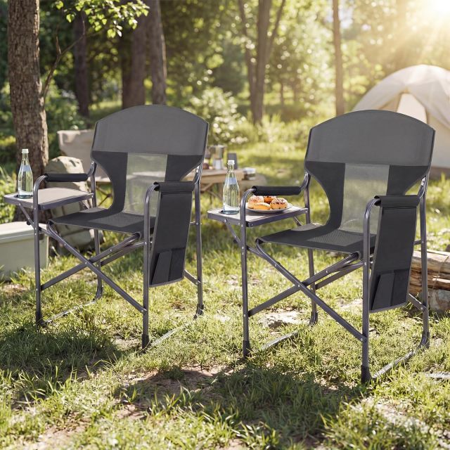 Arlime Oversized Folding Camping Chair with Padded Seat(400 lbs)